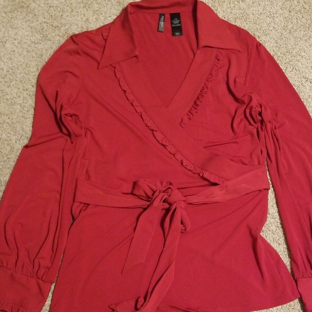 Bisou bisou red blouse
